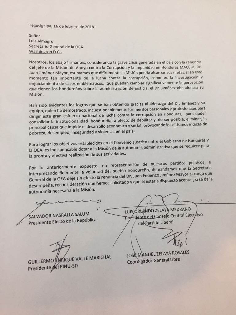 renuncia de Jiménez Mayor unió a la Oposición