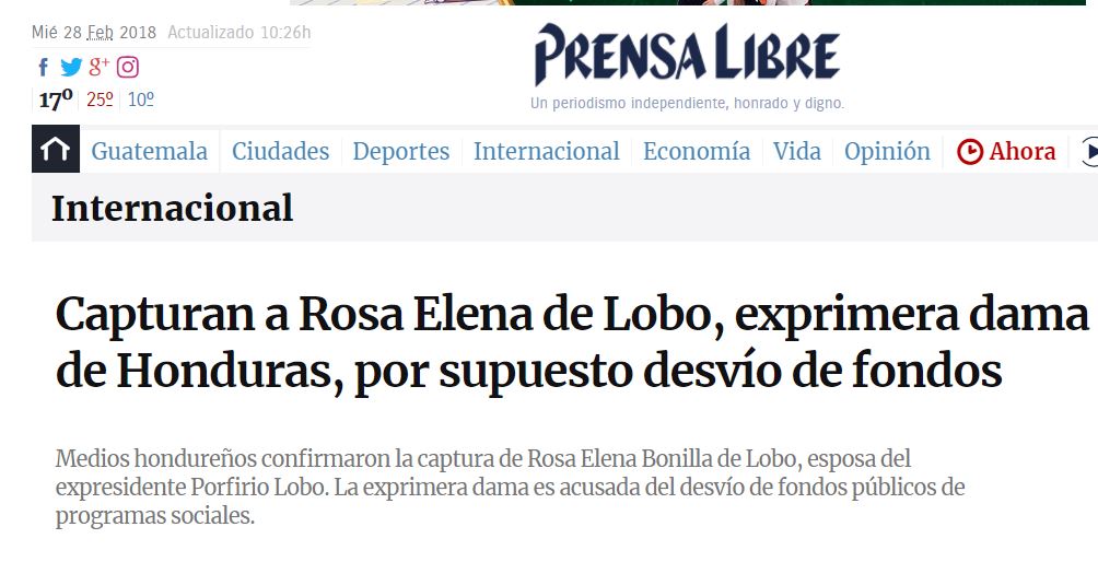 captura de Rosa Elena de Lobo