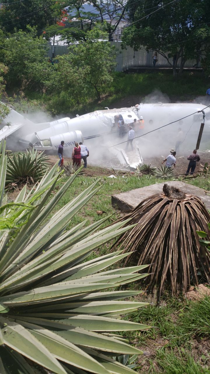 avión accidentando en Toncontín