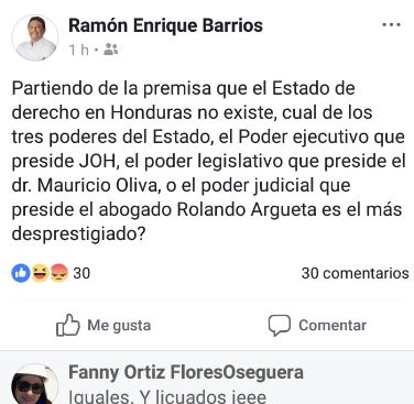 Ramón Barrios poderes del Estado