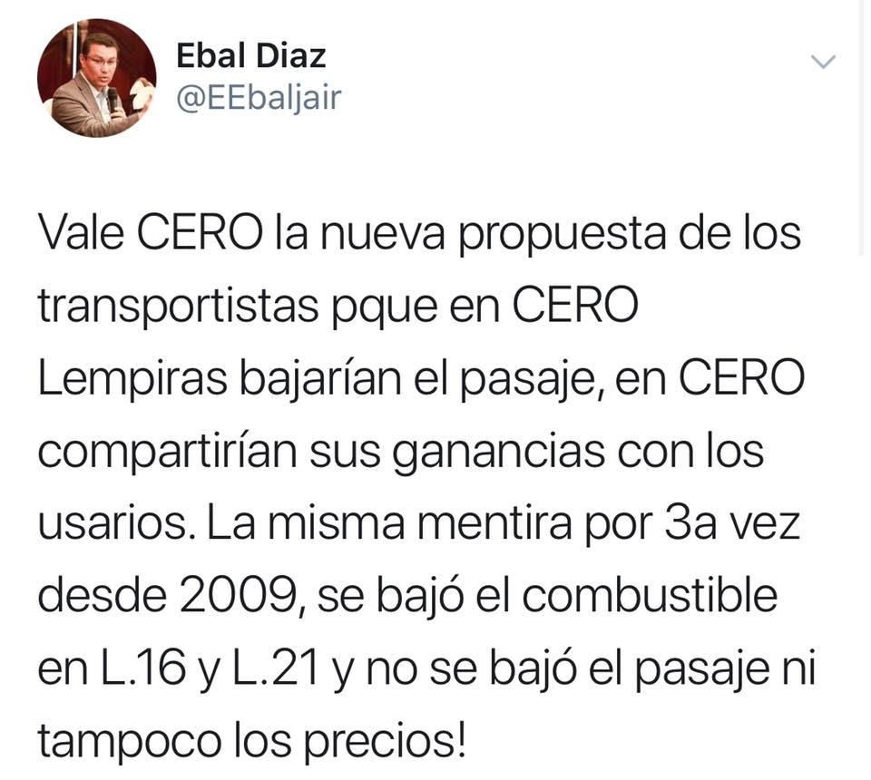 Ebal Díaz transporte