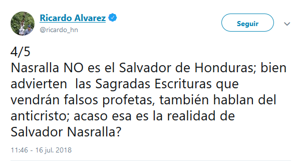 Álvarez quema intención Nasralla