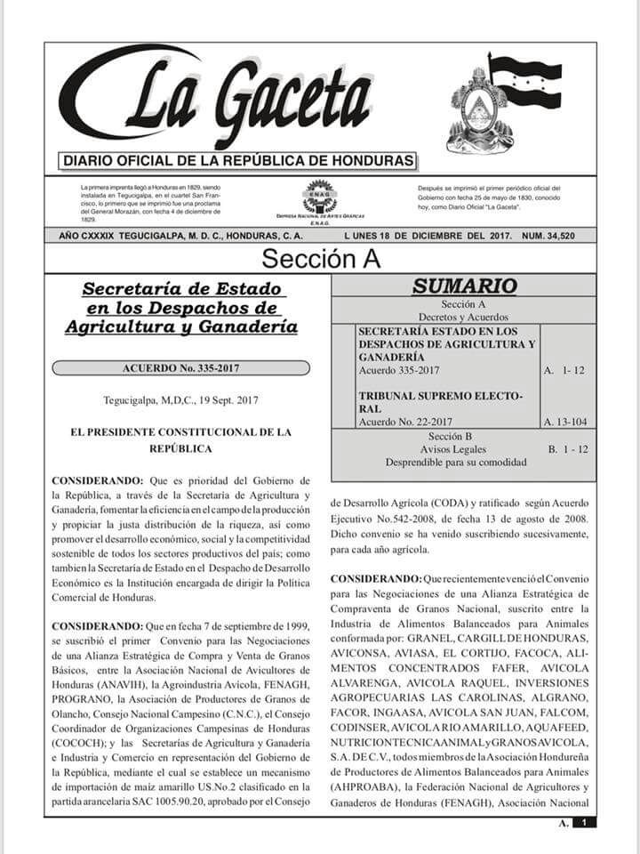 Publican en La Gaceta el resultado de las elecciones