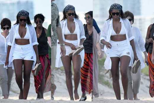 márketing De alguna manera melocotón FOTOS: Michelle Obama y su hija mayor pasean en bikini