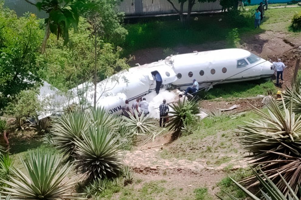 avión accidentando en Toncontín