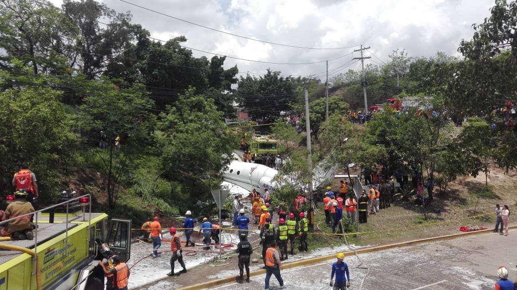 avión accidentando en Toncontín