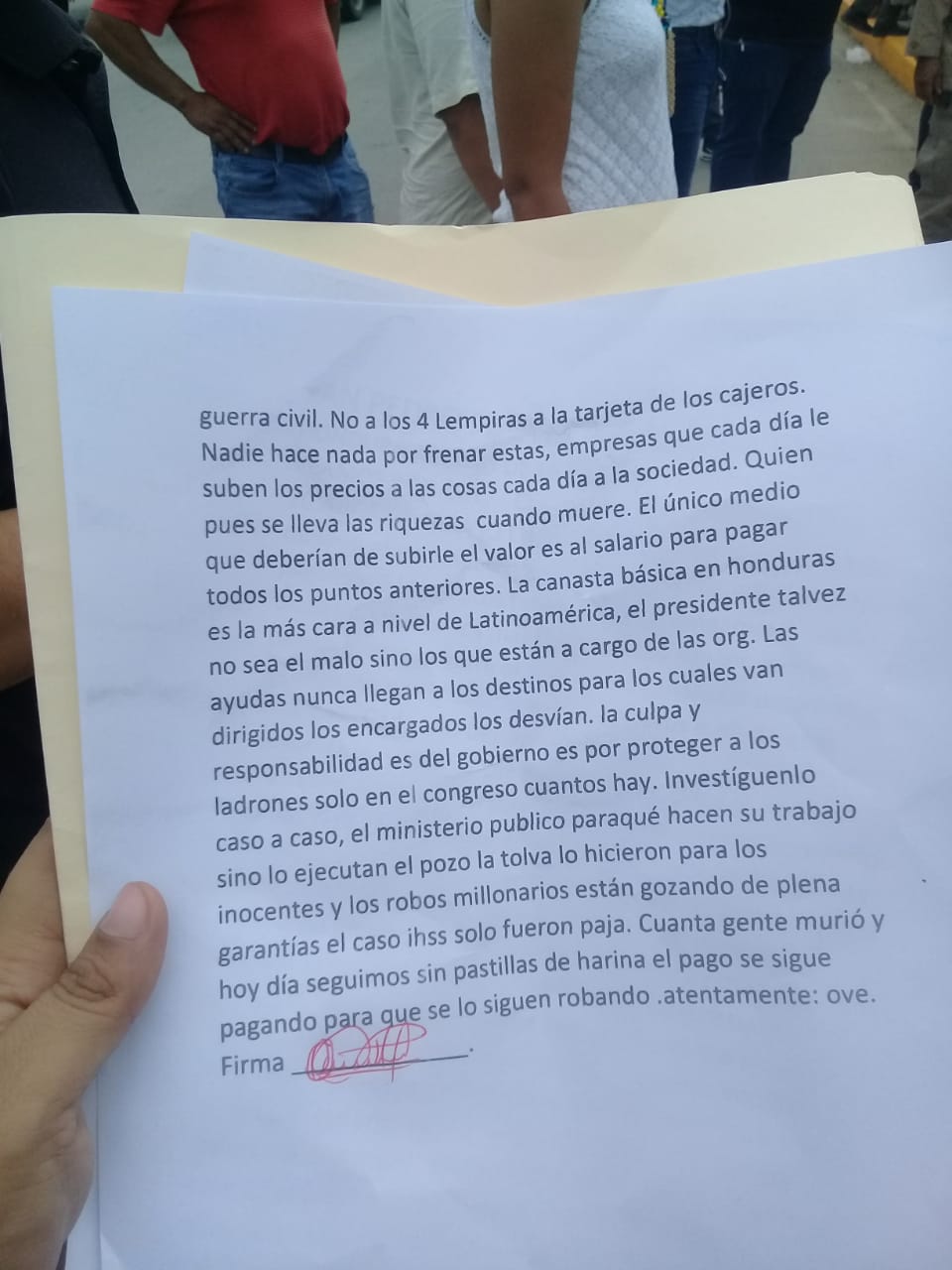 crisis económica lanzar puente hondureño