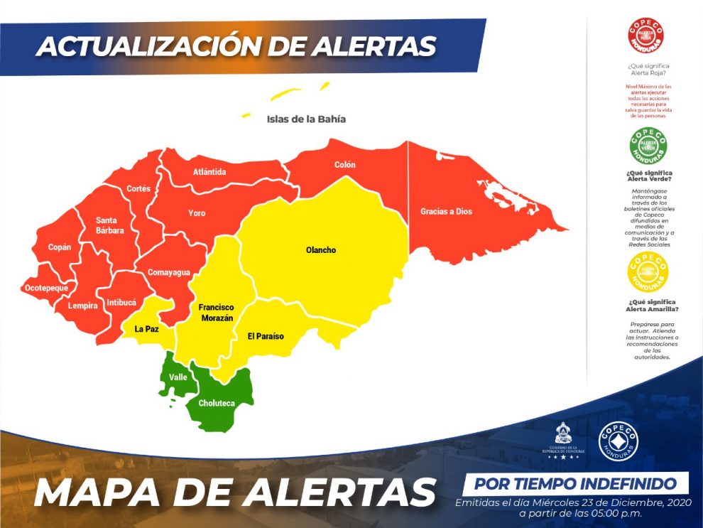 Tres departamentos de Honduras serán afectados por masa de aire frío