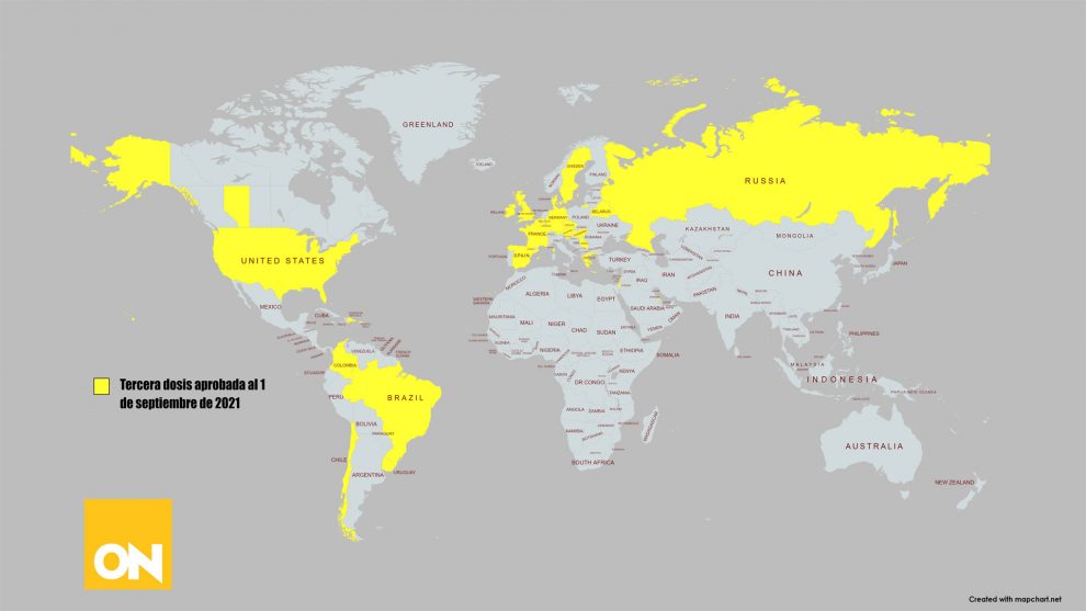 países que han aprobado la tercera dosis