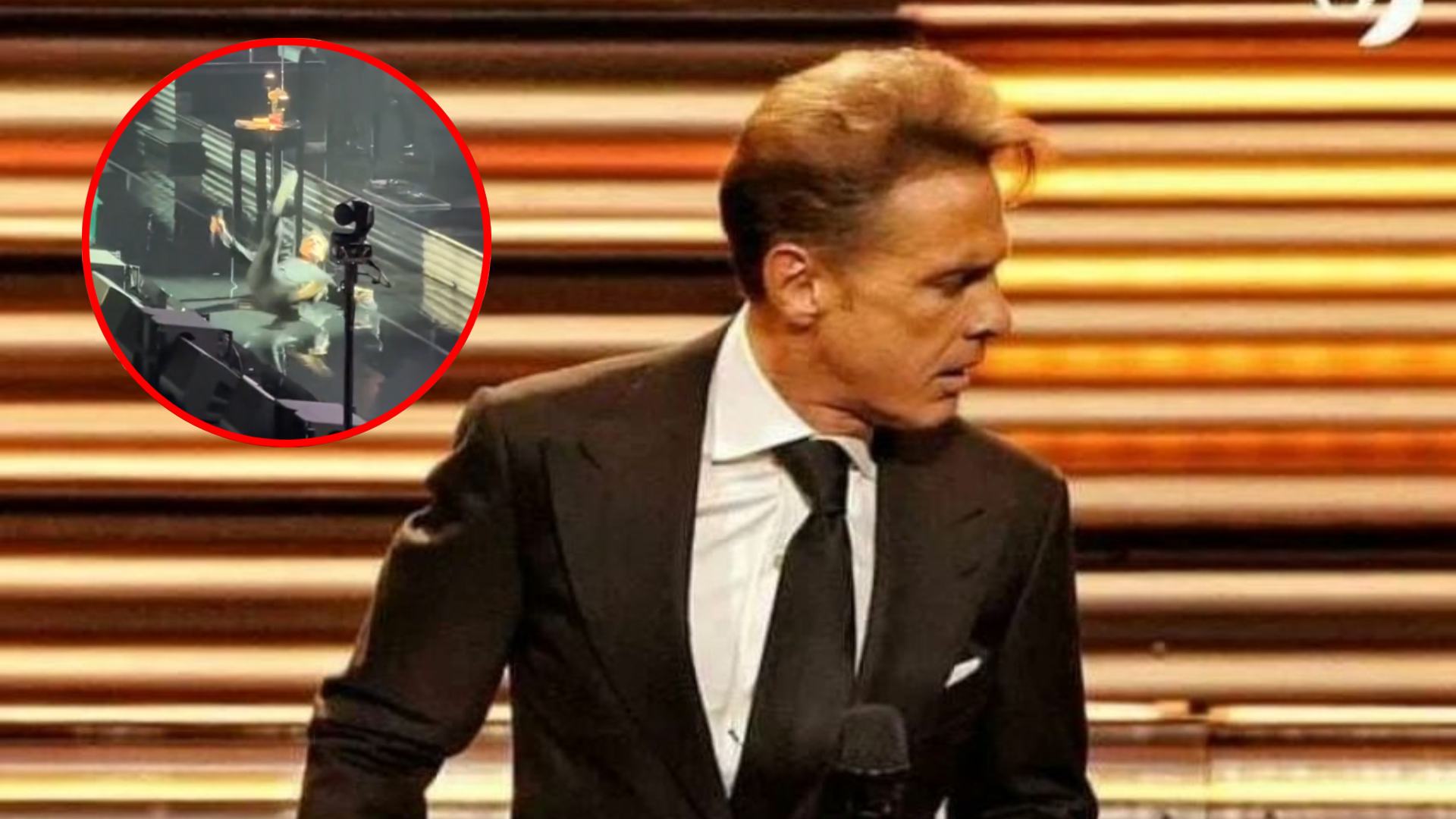 Luis Miguel sufre una impactante caída en concierto