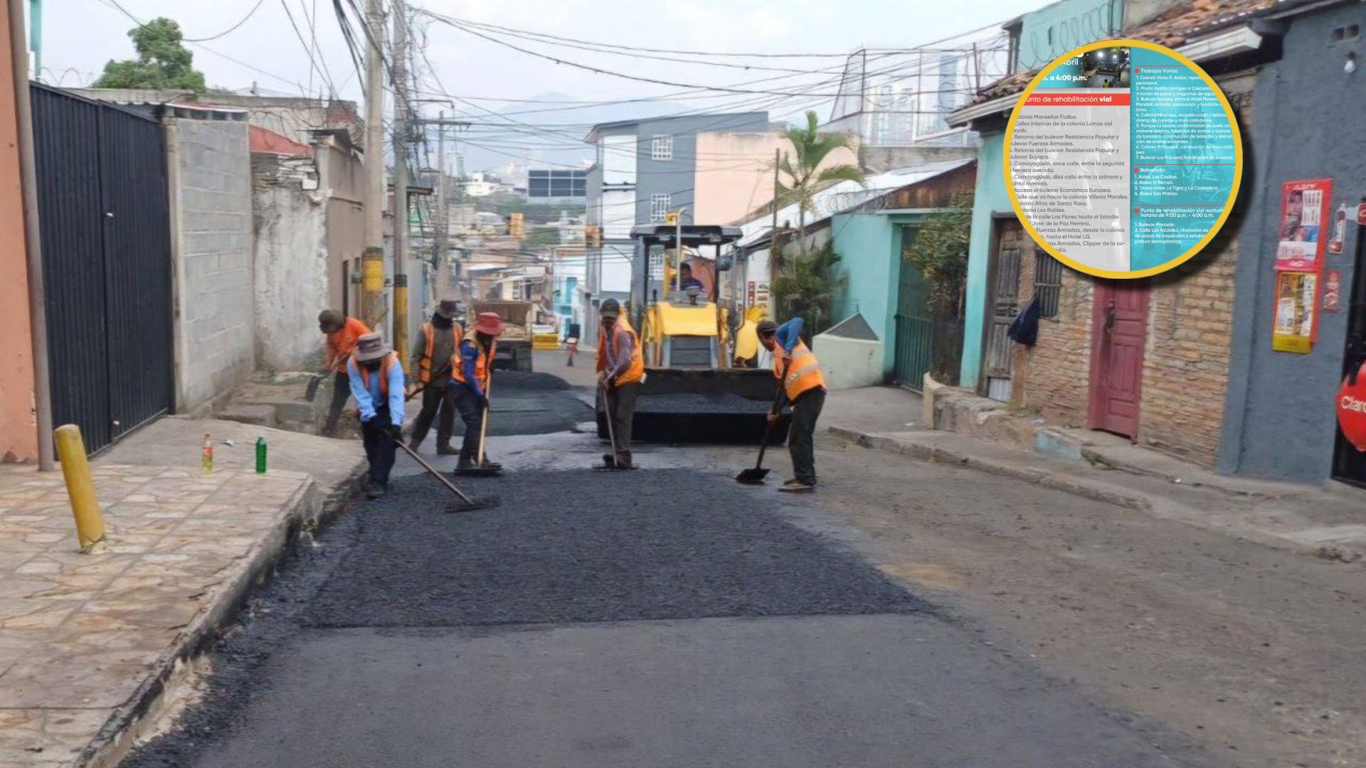 AMDC anuncia calles en reparación en el Distrito Central