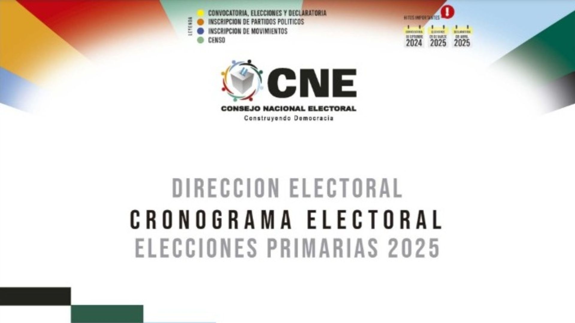 CNE divulga cronograma electoral para elecciones primarias e internas 2025
