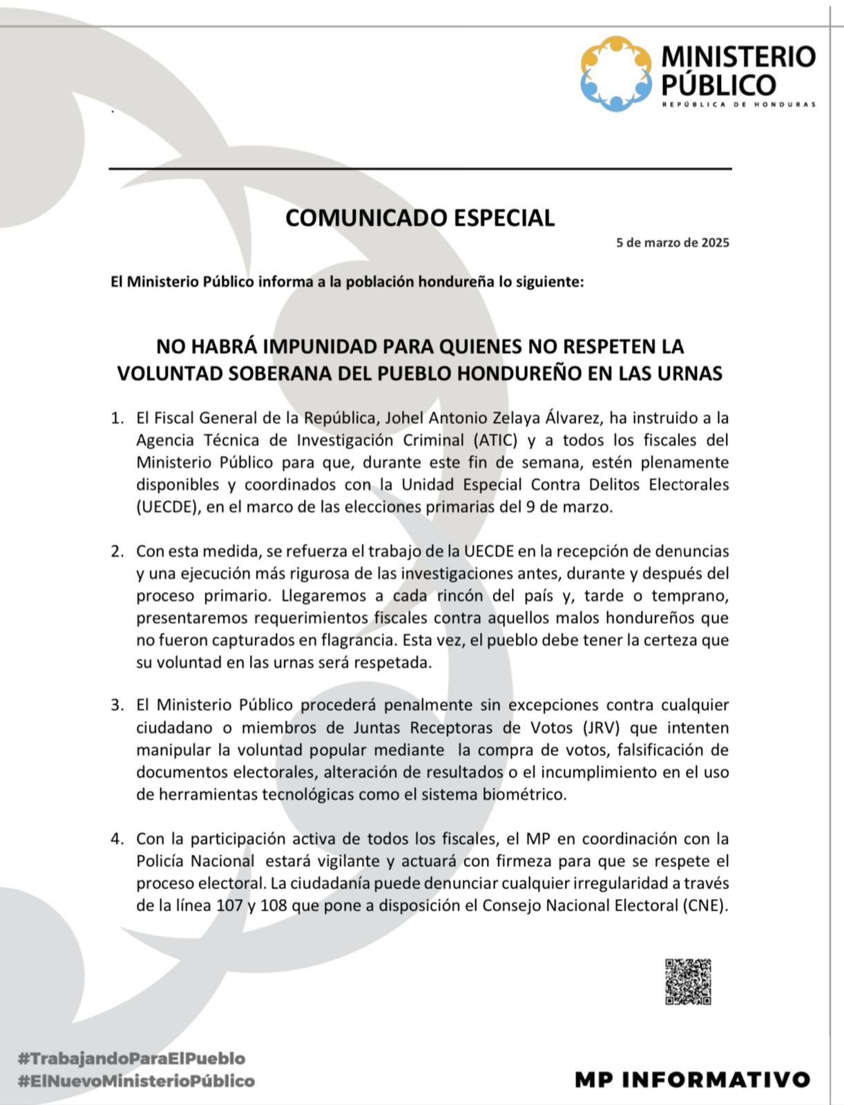 Fiscal Johel Zelaya